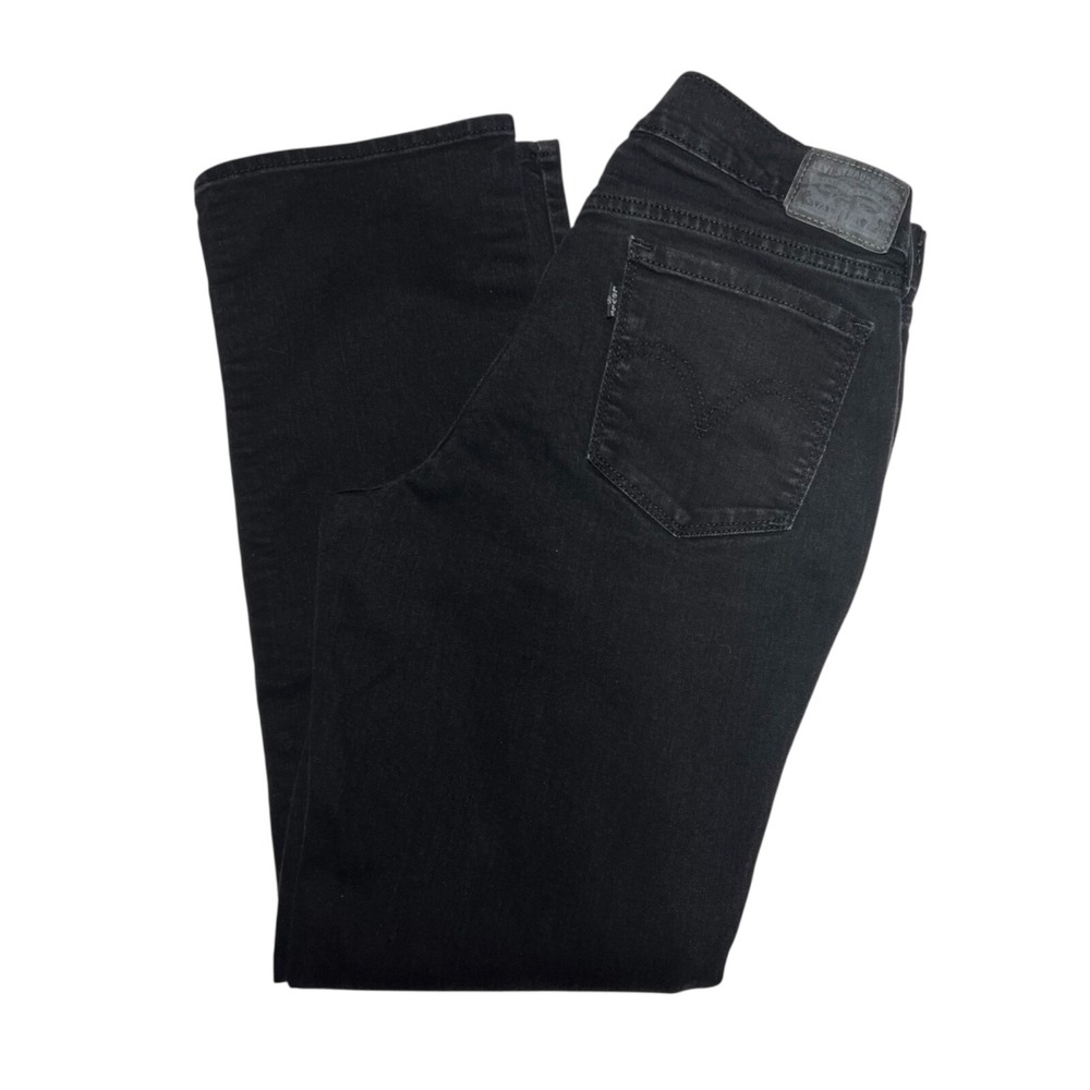 Levi's 505 Straight Leg Black Denim Jeans Women's Size 29x28.5 Country Rodeo‎